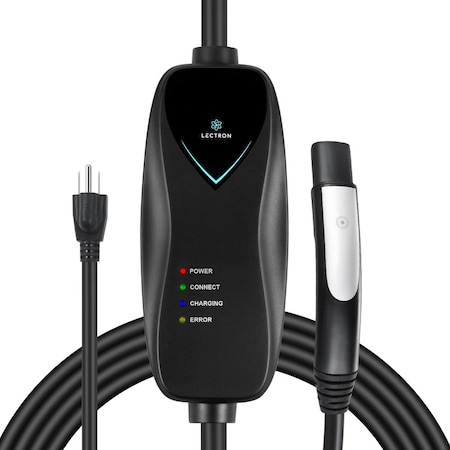 Lectron Level 1 Tesla Charger - 110V, 15 Amp, NEMA 5-15 Plug, 16 ft Extension Cord LECHG5-15-15ATSLBLKUS